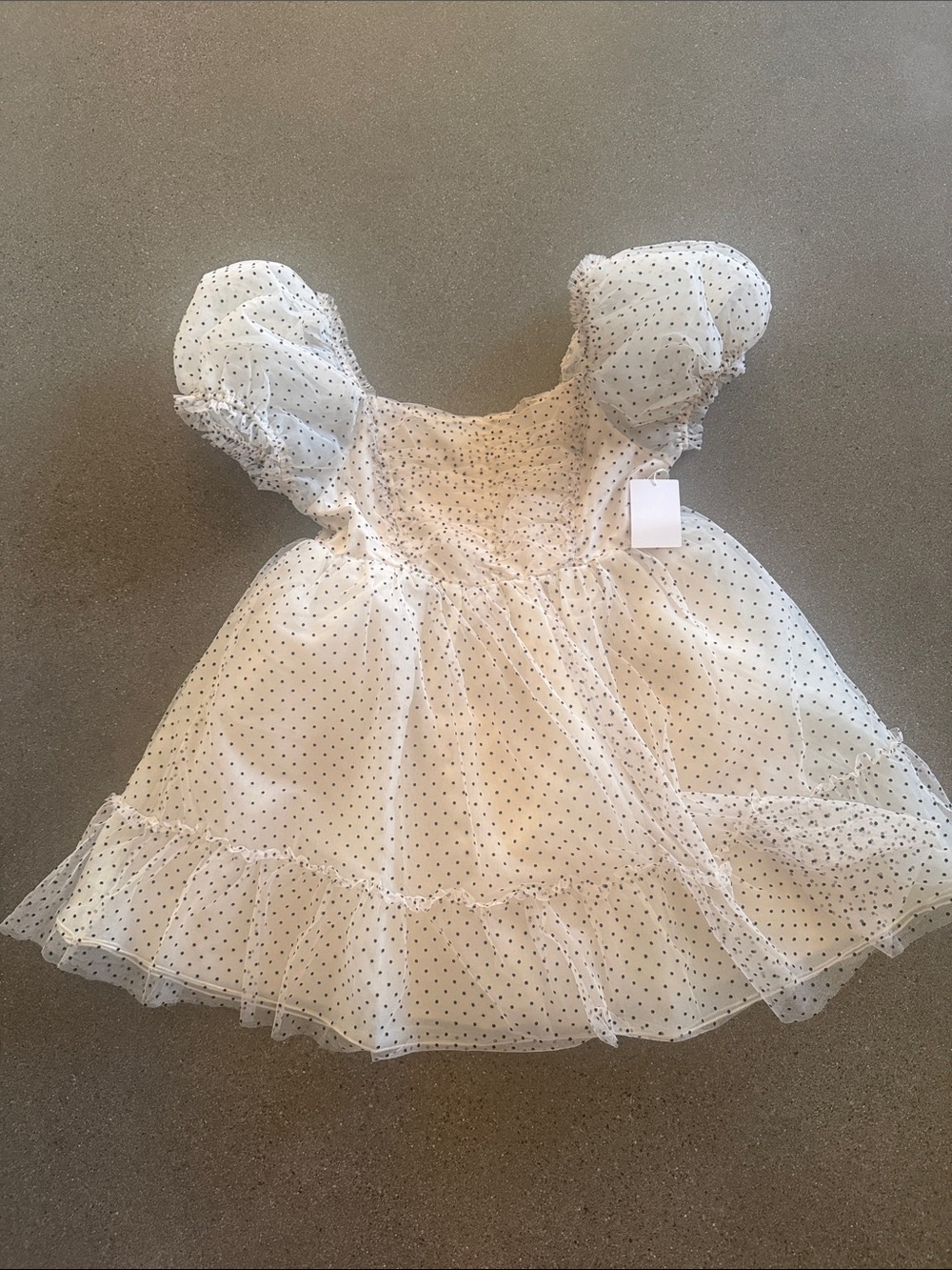 Joyfolie Cream Dress with Black Polka Dots